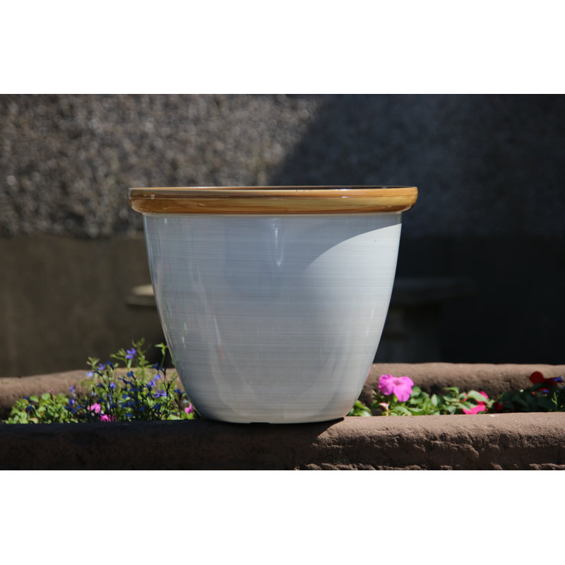 Sundhya Pot Planter, 10.5 x 13 x 13, Cream/Beige Gloss