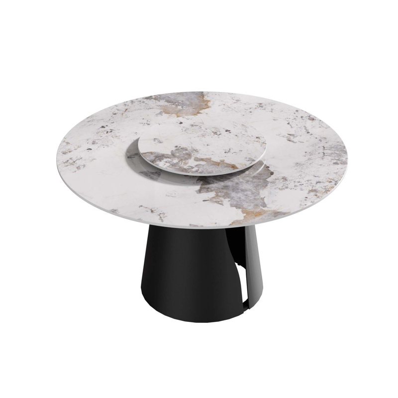 Table de salle à manger Modern, H 29,53 po x L 59,05 po x l 59,05 po, Blanc Pandora