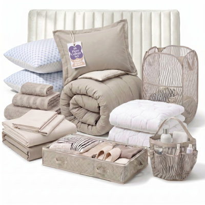 AMYX 16 Piece Twin XL Complete College Dorm Kit