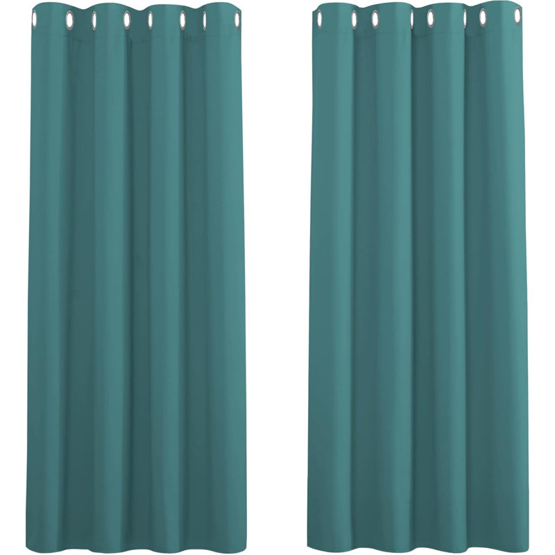 Blackout Curtain Pair, Sea Teal