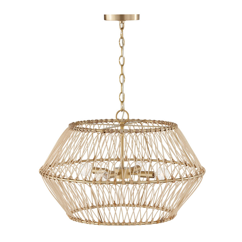 4 - Light Dimmable Drum Chandelier