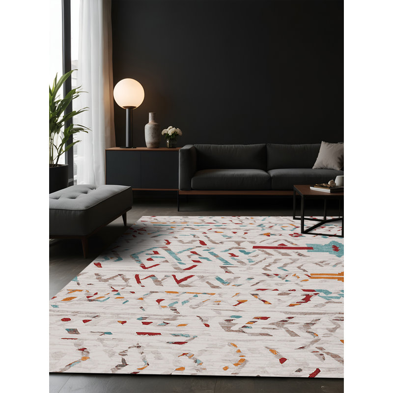 Tapis gris soyeux et moelleux, Carré 6 pi