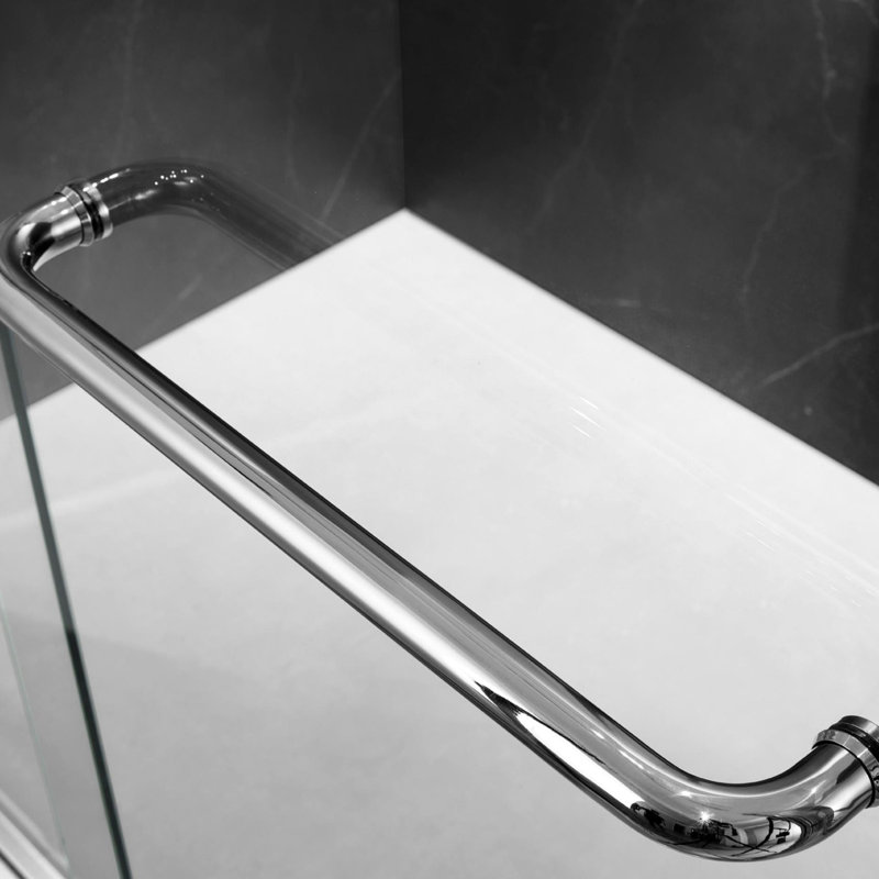Porte de douche l 60 po x H 74 po, verre trempé de 6 mm, nickel brossé, cadre déformé, porte coulissante confort de salle de bain avec aspect spacieux