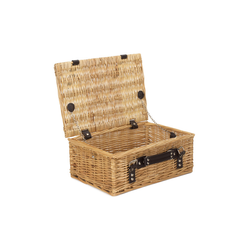 Wicker Empty Hamper Basket, 15cm H x 36cm W x 26cm D, Buff