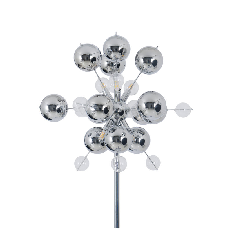 Antionette 167cm Novelty Floor Lamp, Chrome/Clear