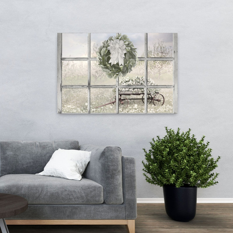 Une vue de fleurs printanières, paysage contemporain abstrait, H 32 po x l 48 po