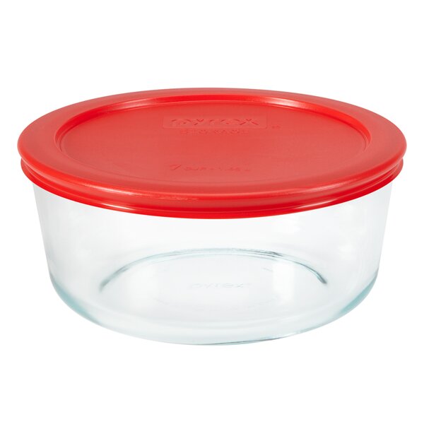 Utensilux Pyrex 8 Peice Round Bundle 4 Glass Storage Containers With Lids,  7-cup, 4-cup, 2-cup, & 1-cup Meal Prep Containers With Lid, Bpa-free Lid