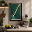 Teal Guitar Study Mid-Century - Wrapped Canvas-864665812-864665821