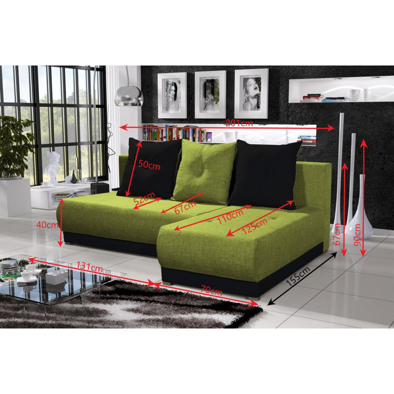 Soizic 3 Seater Corner Sofa , Orange/Brown - Sawana18/Sawana25