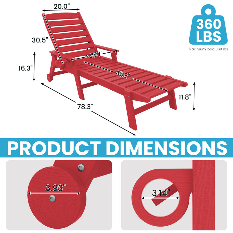 Chaise Adirondack d'extérieur Grzedzinska, Rouge
