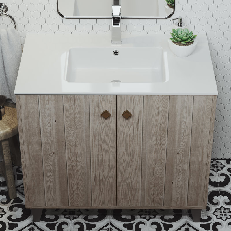 Voltaire 37" White Ceramic Vanity Top Sink with Single Faucet Hole