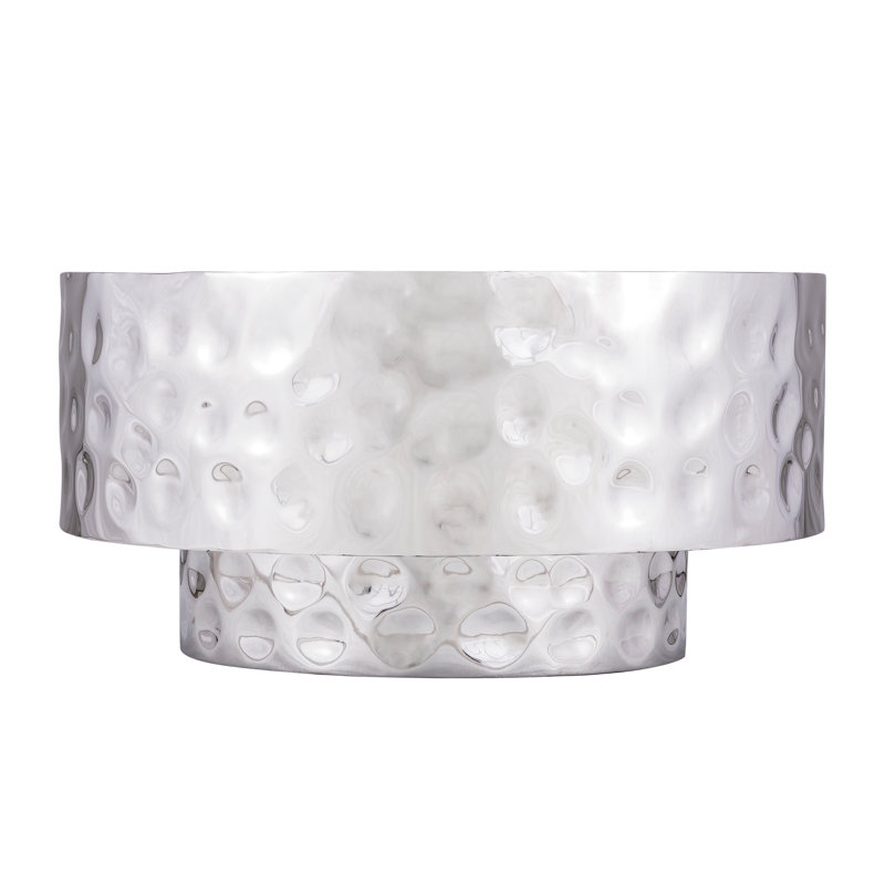 Bedingfield Hand-Hammered Coffee Table Silver, Silver