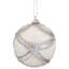 Ornements en forme de boule de Noël holographique incassable 3ct (75mm) blanc et argent 3ct