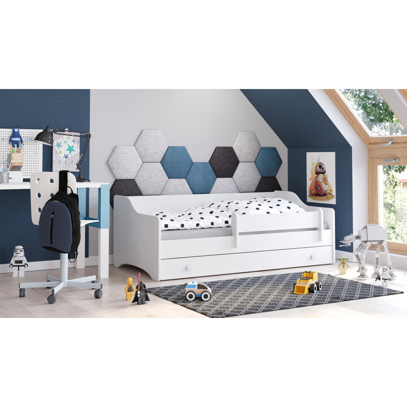 Single bed Erik, White, European Toddler (80 x 160cm)