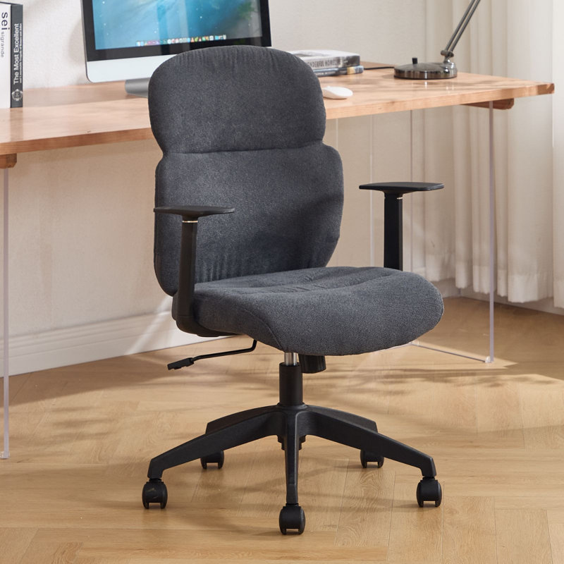 Adjustable Office Chair Swivel Computer Chair Desk Chair with Ergonomic Backrest for Bedroom Study  Office, Black