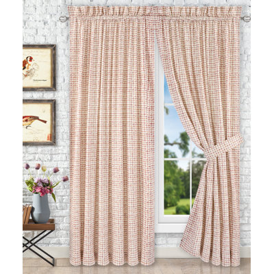 Leoni 100% Cotton Semi Sheer Curtain Pair