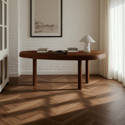 Black walnut large-panel desk