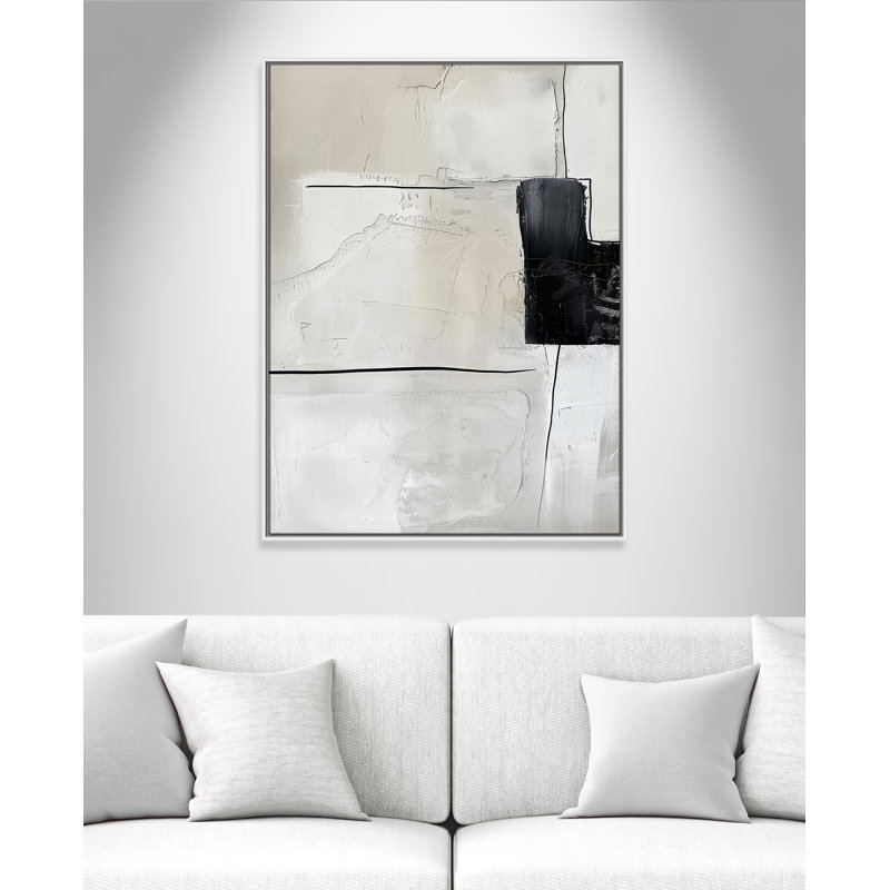 «Neutral Balance I Print» par Lazar Studio, L 31,5 po x H 41,5 po, Toile avec cadre, Flotteur blanc