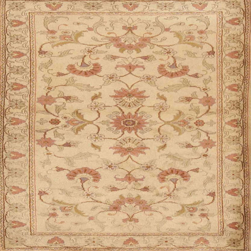 Tapis oriental beige Humza, Rond 8 pi