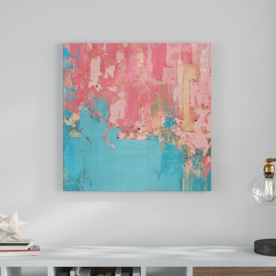 «Pink and Blue Abstract», impression sur toile
