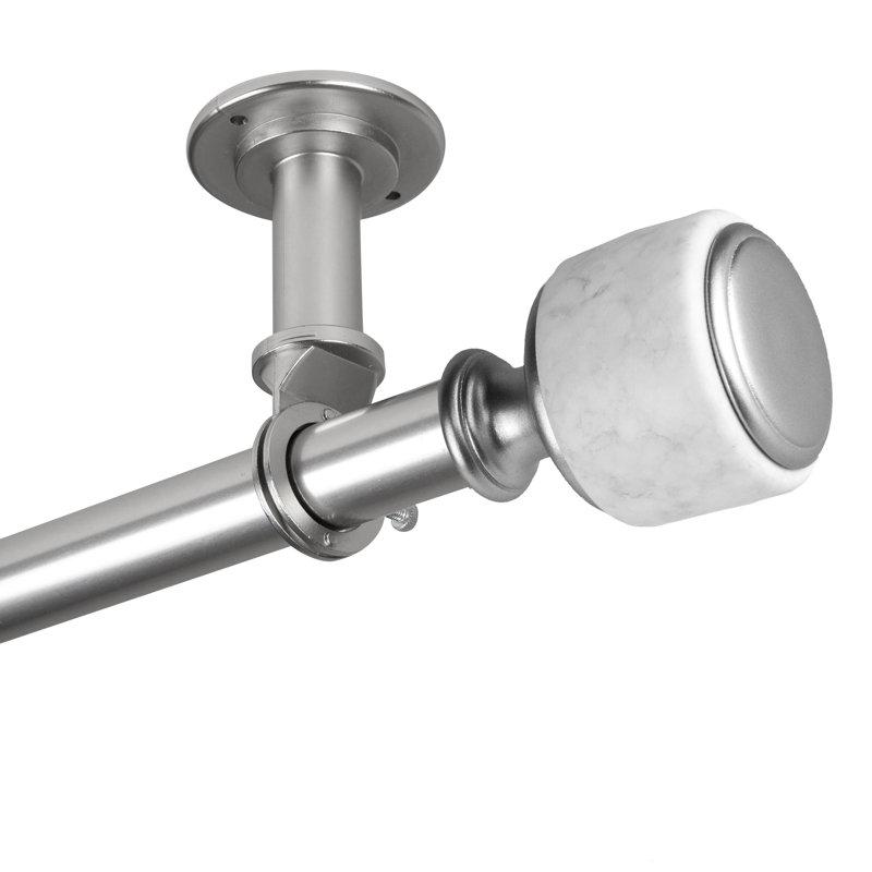 Tringle à rideaux simple réglable 1 po Blaj, 28" - 48", Nickel satiné
