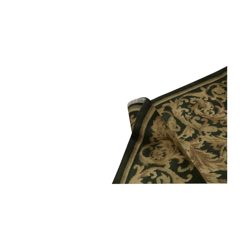 Hand-Knotted High-Quality Black and Brown Area Rug