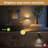Horizontal Wall Light Black Plug-In Night Light With Motion Sensor, 3000K, Sliding Dimmer