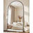 Arched Black Floor Mirror With Stand, 38x77 Inch Freestanding Full Body Mirror For Bedroom-36989825-36989837