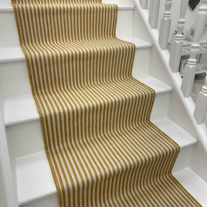 Stair Runner Striped Flatweave Area Rug, Runner 60 x 570 cm