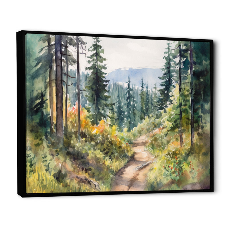 «Little Road In Mountain Landscape X - Forest», reproduction d'art sur toile, H 34 po x l 44 po x P 1,5 po