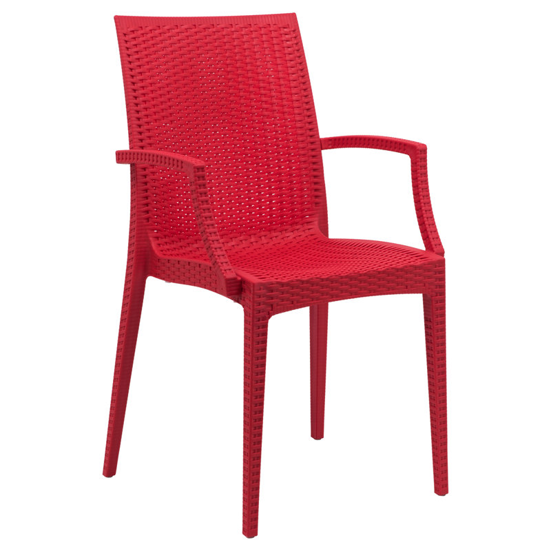 Mace No-Assembly Stackable Patio Armchair – Modern All-Weather Weave Dining Chair – Waterproof & Sturdy Polypropylene Seating for Garden & Balcony