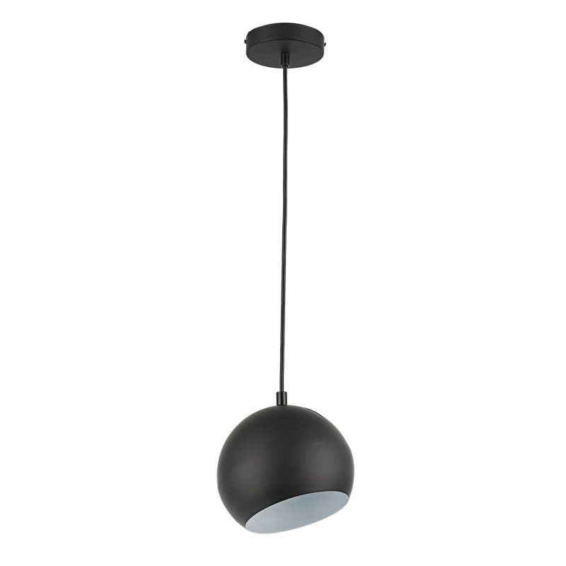 Luminaire sphère suspendu 1 lumières simple Monterey, Noir mat