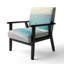 From The Shore - Fauteuil d'appoint rembourré en velours de style nautique et de plage