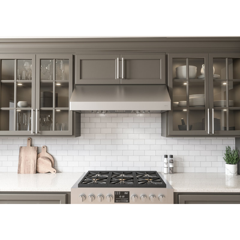 Tempest I 36 in. 650 CFM Under Cabinet Mount Range Hood with LED Light in Stainless Steel, 48"