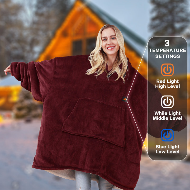 Heated Throw Blanket, Wine
