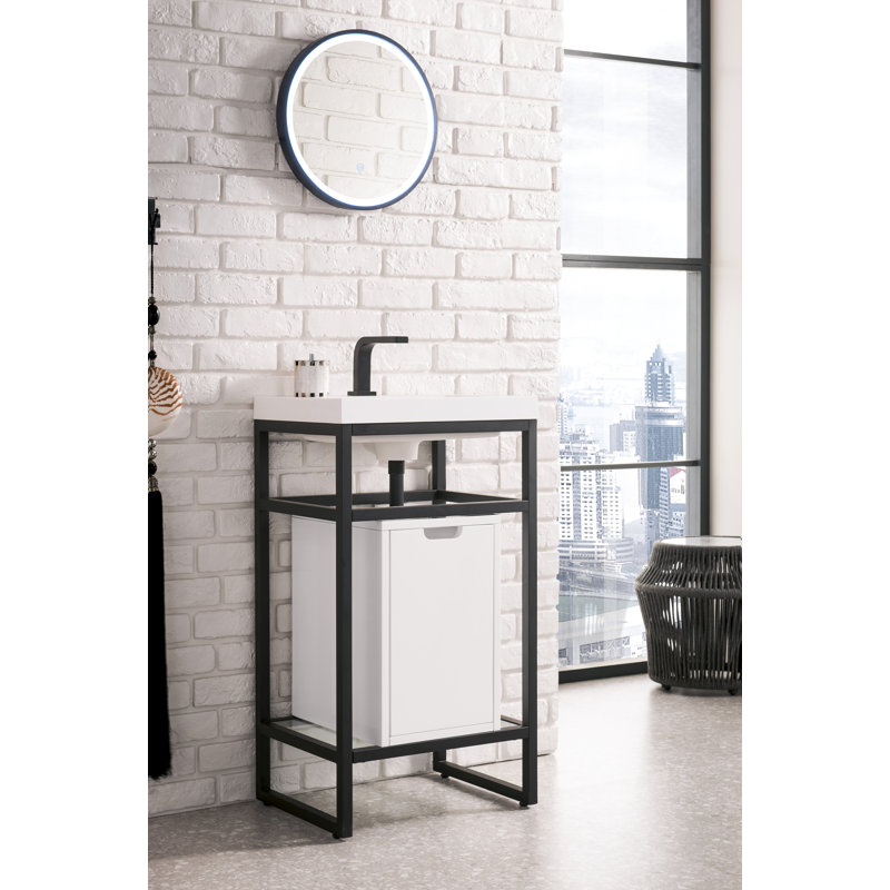 Meuble-lavabo simple l 20 po Boston, Noir mat