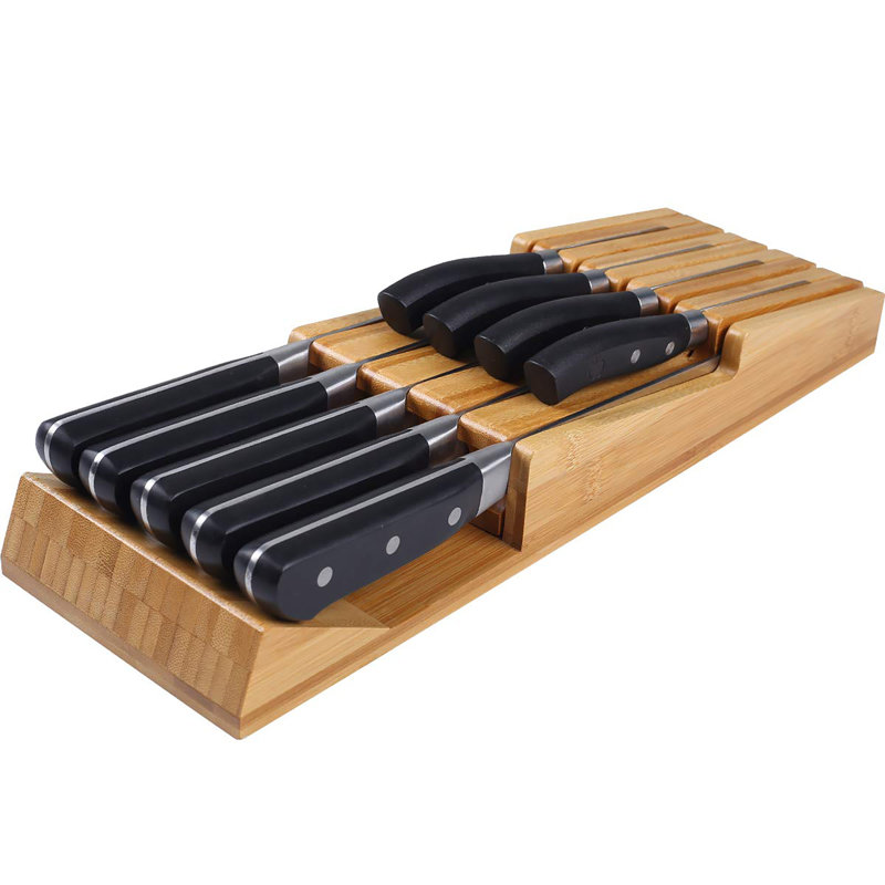 Bamboo In-Drawer Knife Block