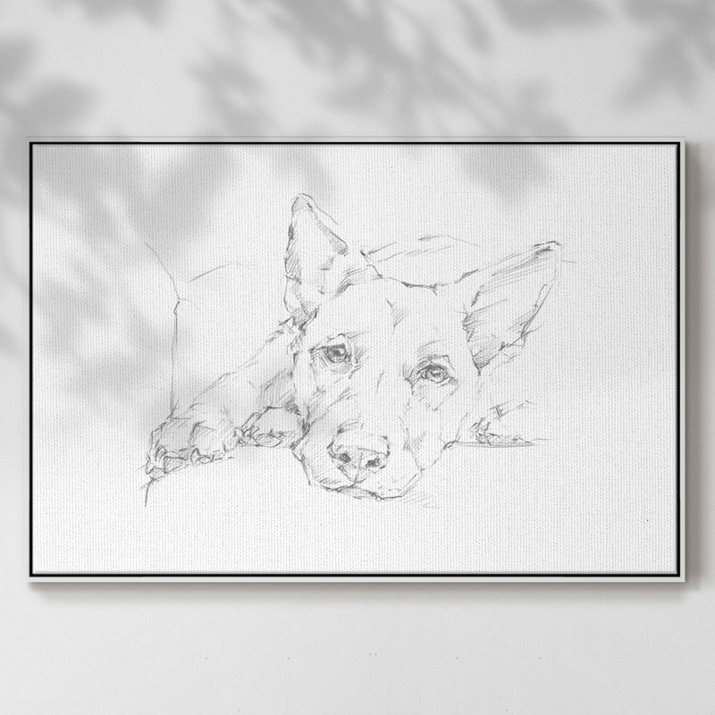 Lazy Dog IV, Blanc, H 17 po x l 25 po x P 2 po