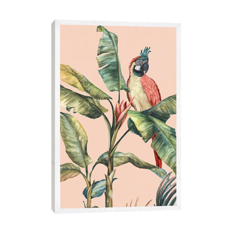 Tropicano II by Eva Watts - Painting on Canvas, 101.6 cm H x 66.04 cm W, White Framed