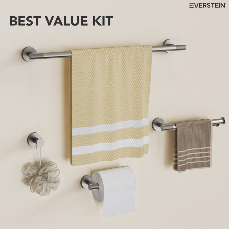 4 - Piece Bathroom Hardware Set, Brushed Nickel