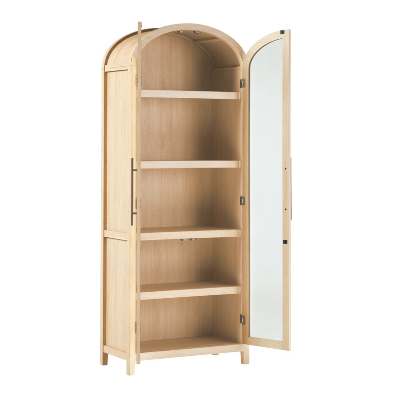 Sitarski Modern Arched Standard Bookcase with Glass Doors