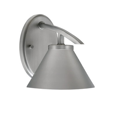 Kurve Downlight Wall Sconce Shown In Graphite Finish With 7" Cone Metal Shade