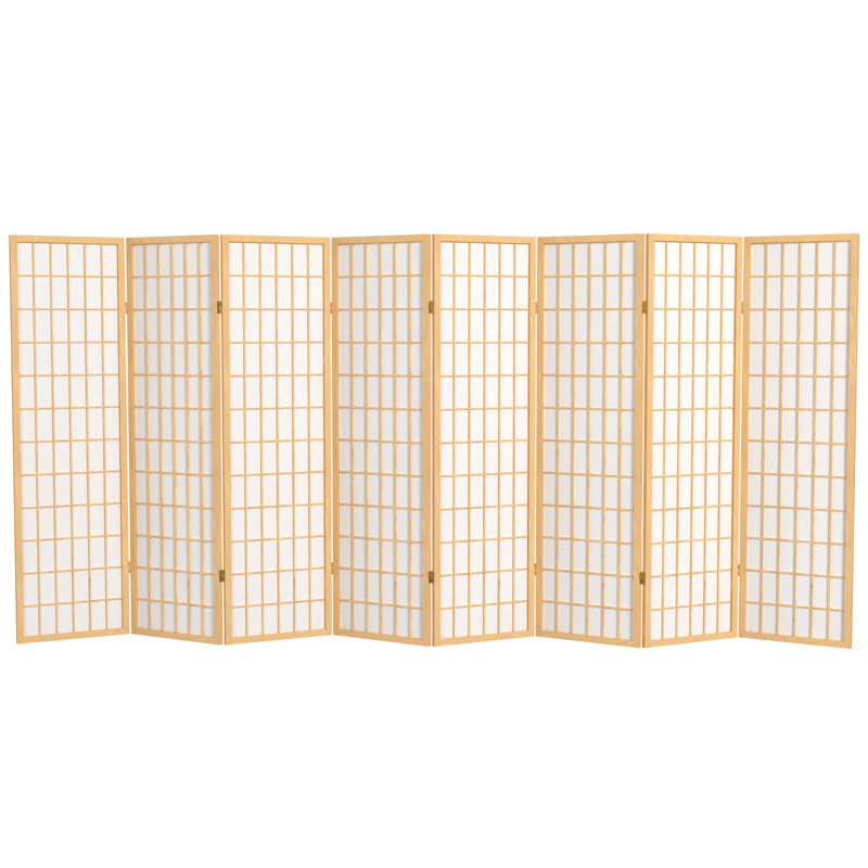 Paravent haut pliable 58,75 "Alex, Naturel, 8 panneaux