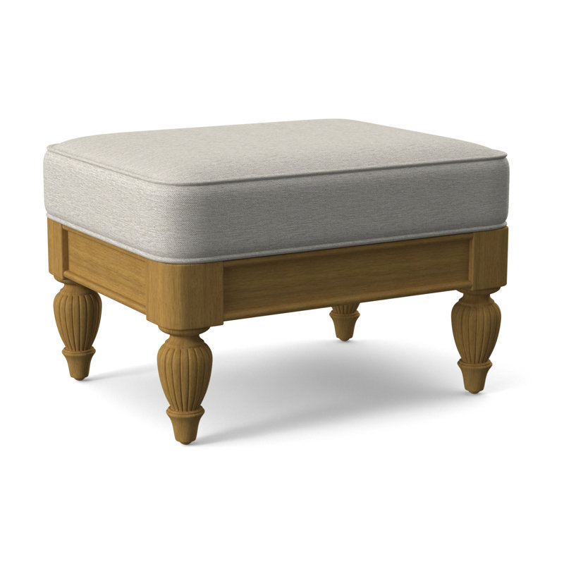 Grand View Ottoman, White Performance Fabric; 0851-94, Antique Black Finish