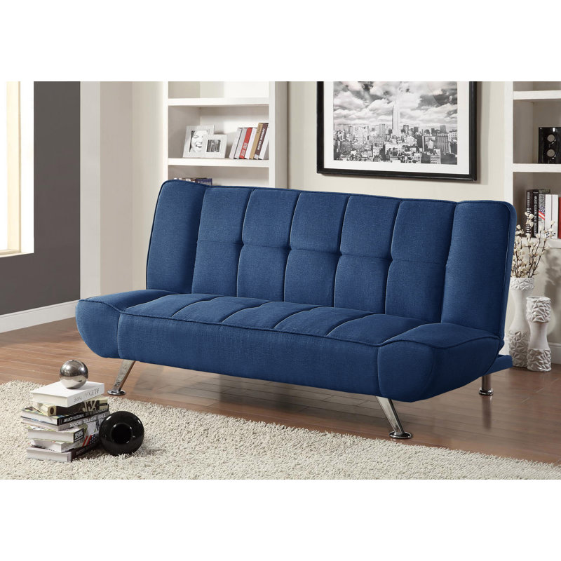 Ciro Full / Double 72.8'' Upholstered Convertible Sofa, Blue, Linen
