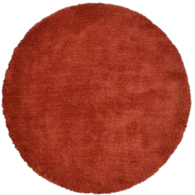 Solid Colour Hand Tufted Shag Area Rug, Round 100cm