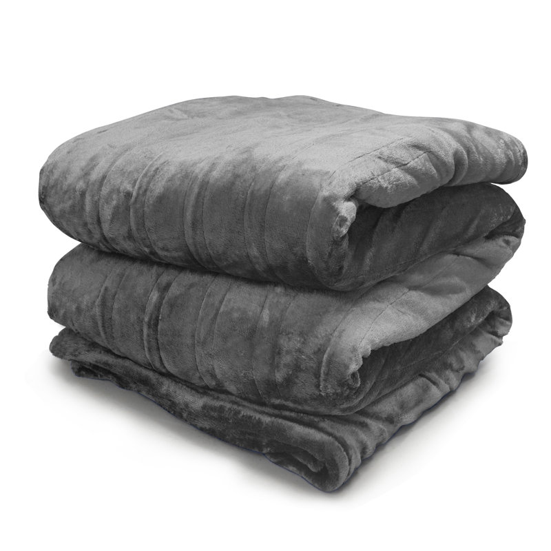 Couverture chauffante en tissage uni / mousseline, Gris