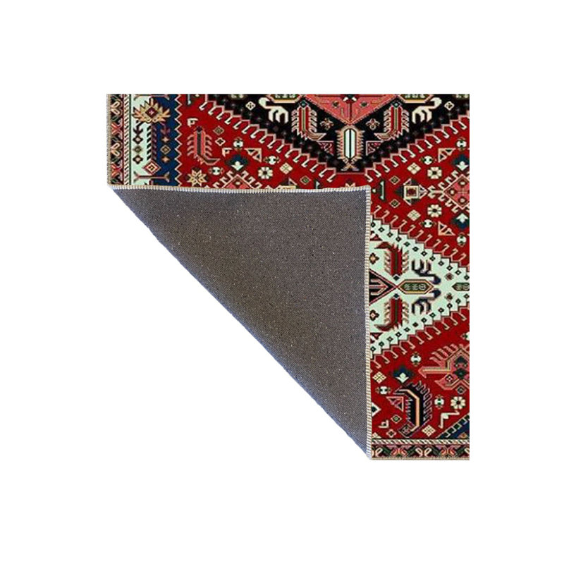 Machine Washable Diamond Patterned Traditional Geometric Patterned Decorative Woven Base Rug, Square 3'3"