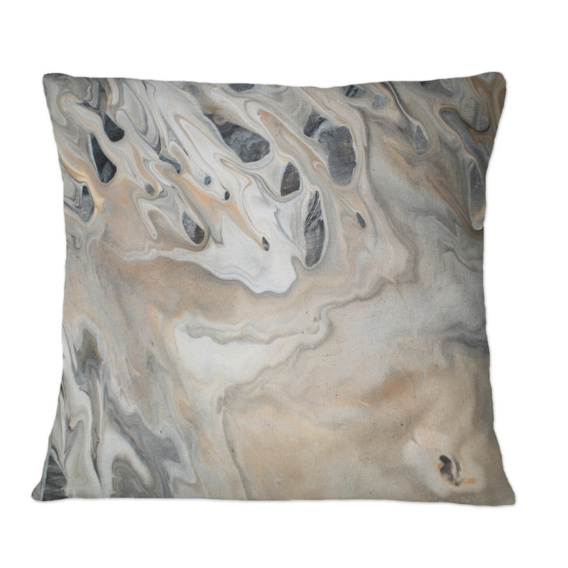 Marbre abstrait avec espace copie - Coussin décoratif imprimé moderne, 18 po x 18 po