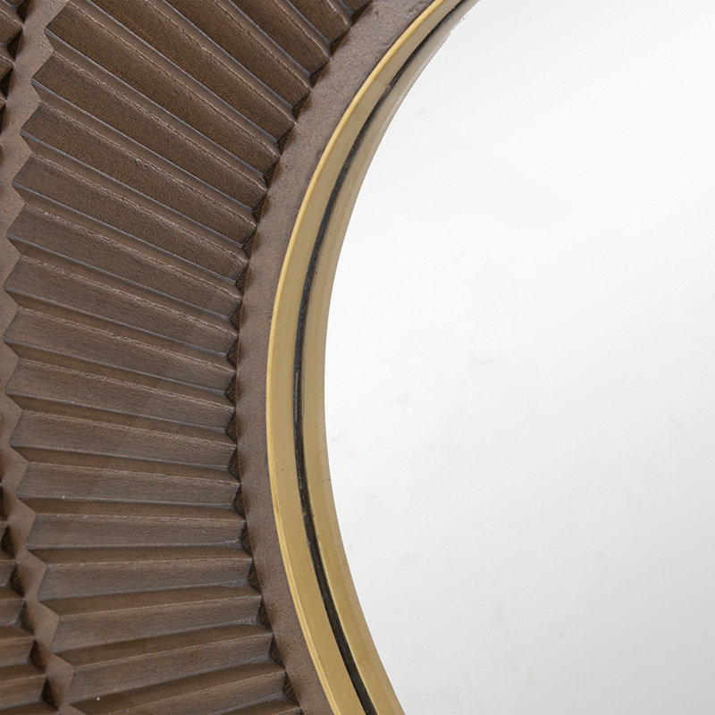 Miroir rond en bois Carter